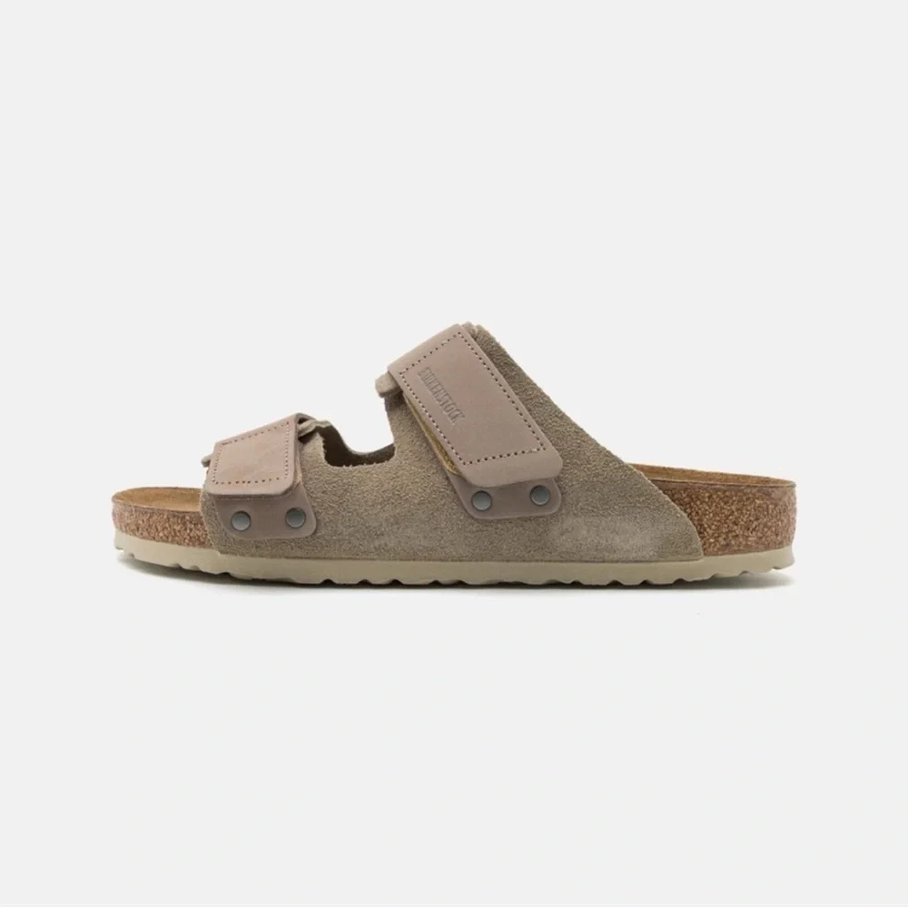 New Birkenstock Uji Nubuck Suede Sandals Suede Taupe US 7 / EUR 38